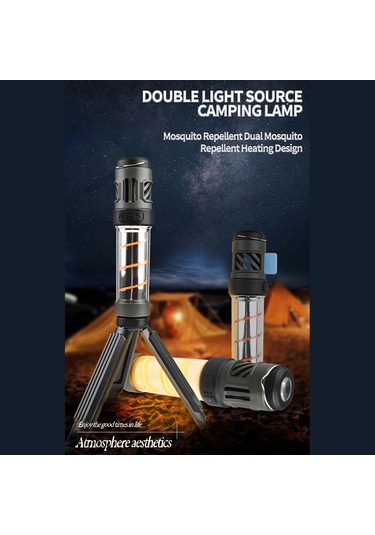 El Feneri Led Kamp Işık Sivrisinek Kovucu Siyah