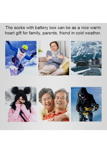 Geeroyoo Kumaş Isıtıcı Çoraplar, Winter Spor İçin Usb Şarjlı, Tip C Pil Kutusu İle, Gri-mavi, Erkek/kadın, Ski Ve Bisiklet Yürüyüşleri İçin Isı Sağlar Çok Renkli