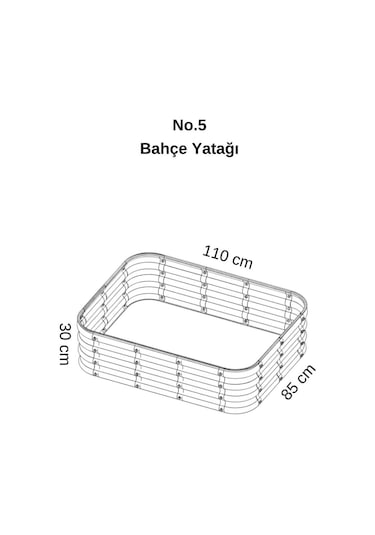 Modüler Yükseltilmiş Bahçe Yatağı Yükseltilmiş Sebze Yatağı No:5 110x85 Bej