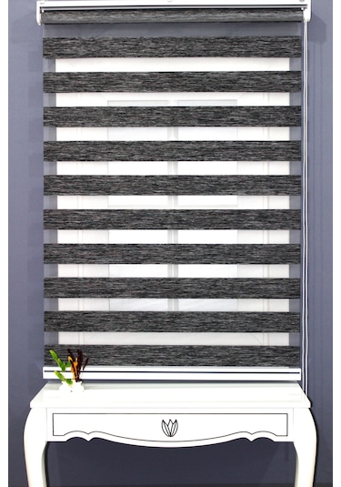 Siyah Bambu Zebra Perde