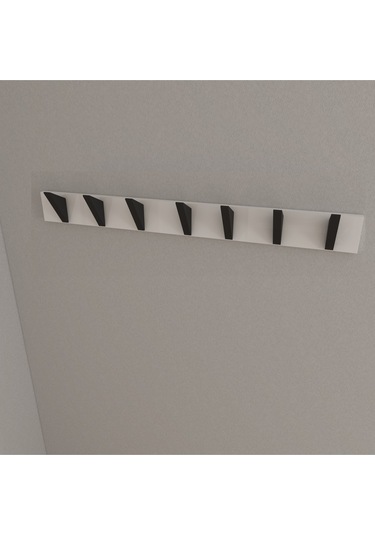 Hepsi3boyutlu Modern Duvar & Kapı Kanca Askılık - 7 Adet Siyah Kanca Askılık - Model No : 5 Siyah
