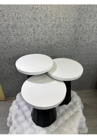 3 Lü Mdf Mantar Sehpa