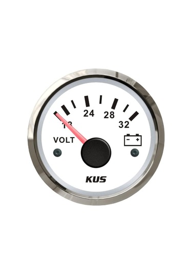 Kus Voltmetre Göstergesi Beyaz 24v 52 Mm