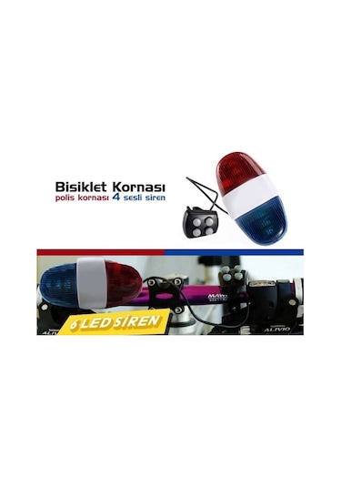 Bisiklet Polis Siren Kornası Açık Gri