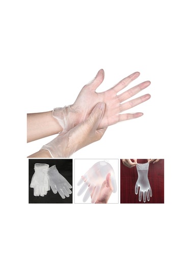 Günlük İşler İçin 50 Çift Tek Kullanımlık Pvc Eldiven Şeffaf Güvenli Tek Kullanımlık Xl