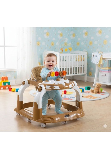 Kornalı Oyuncaklı Mama Tablalı Zıp Zıp Hoppala Yürüteç & Örümcek & İlk Adım