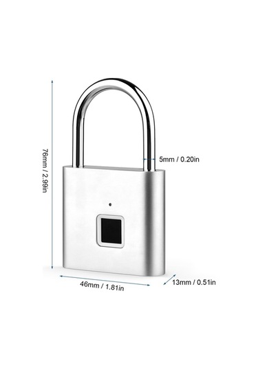 Prestigegoods Parmak İzi Kilitli Akıllı Kilit - Şarj Edilebilir, 10 Parmak Kayıtlı, Su Geçirmez, Hırsızlık Koruma