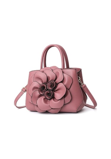 Trendooze Tianchishop Bahar Siyah Kolej Tarzı Unisex Çiçekli El Çantası Siyah Siyah