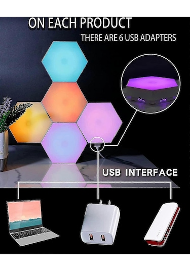 Kumandalı Altıgen Işıklar, Akıllı Kendin Yap Altıgen Duva Çok Renkli