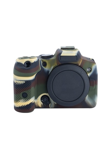 Sones Canon Eos R7 Yumuşak Silikon Koruyucu Kılıf Uyumlu Kamuflaj