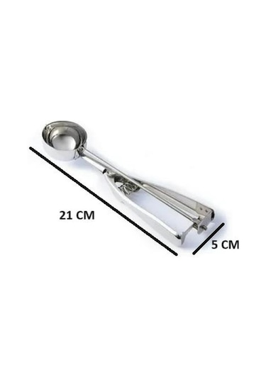 Optana Çelik Dondurma Kurabiye Hamur Ölçme Servis Sunum Kaşığı