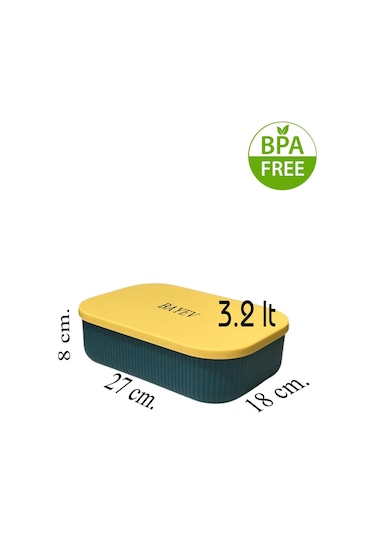 Bayev Storage 3 Adet 3.2 Lt Mutfak Saklama Kabı Yeşil Çok Renkli