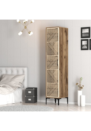 Variant Kumsal 1 Kapılı P Gardrop - Ceviz / Krem