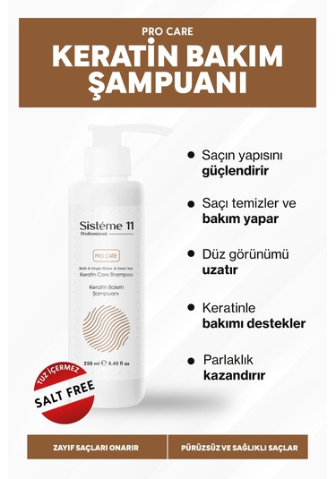 Sisteme 11 Tuzsuz Keratin Bakım Şampuanı 250 Ml
