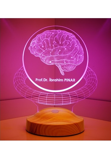 3D Profesör Doktor Beyin Hediyesi Kişiye Özel 3 Boyutlu Led Lamba