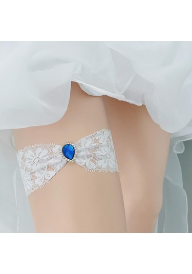 Suntek Moda Kristal Jartiyer Düğün Balo Ücretsiz-boyut-1 Beyaz