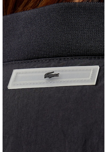 Lacoste Relaxed Fit Down Fill Jacket Kaztüyü Dolgu Dik Yaka Siyah Kadın Mont