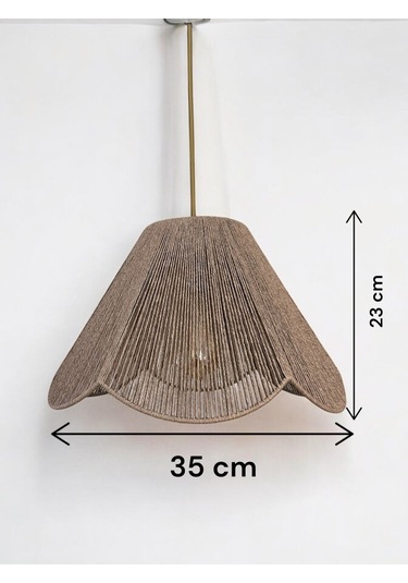 Hasır El Yapımı Bohem Çiçek Şekilli Rustik Avize - Vizon Vizon