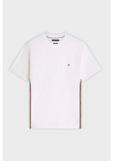 Tommy Hilfiger Erkek T Shirt Mw0mw42393 Ybr Beyaz Beyaz