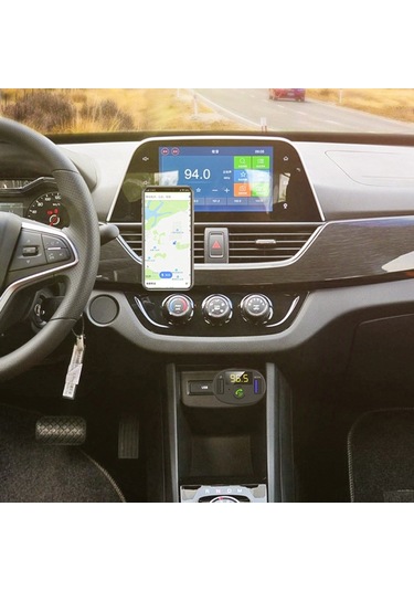 Bt23 Kablosuz Araç Fm Verici Qc 3.0 Hızlı Şarj, Usbx2 Desteği / Ahizesiz Arama Siyah