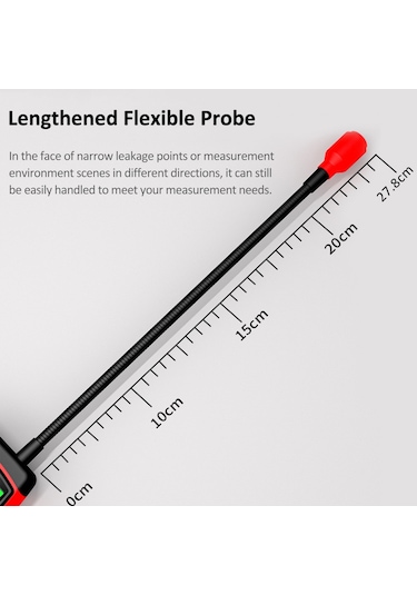 Smart Sensor Akıllı Sensör Portatif Yanıcı Gazlar Kaçak Dedektörü Siyah Kırmızı