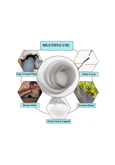 Geeksen 30 Fit Çelik Dokuma Fare Engelleme Ağı - Metal Ağız Fare Bloker - Boşluk Kapama Ağı