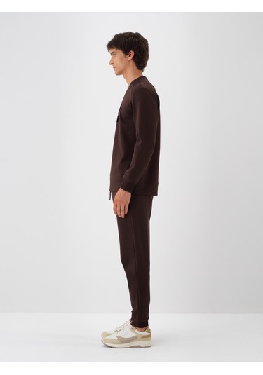 Kahverengi Pamuk Dokulu Regular Fit Sweat Pantolon 380186 Kahverengi