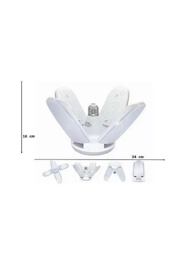 Beyaz 72we27 Kristal Katlanabilir Pervane Model Led Ampul 4+1 Kanatlı Led Ampul 6480 Lümen Led Lamba