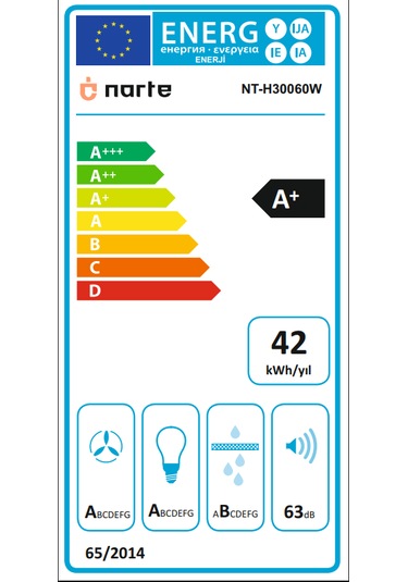 Narte H30060W Sessiz Duvar Tipi Davlumbaz