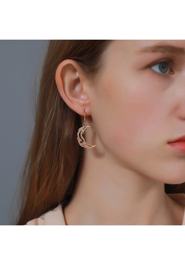 Moveevo Altın Renkli Asimetrik Güneş Ay Desenli Kolye Küpe, 4.22g Allyuminyum, Yeni, Ayrı Paketleme Gold