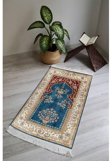 Dijital Baskı Kaymaz Tabanlı Yıkanabilir Püsküllü Seccade Scd0004 Renkli