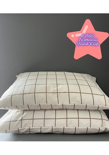 Pamuklu 2 Adet Fermuarlı 50x70 Cm Yastık Kılıfı