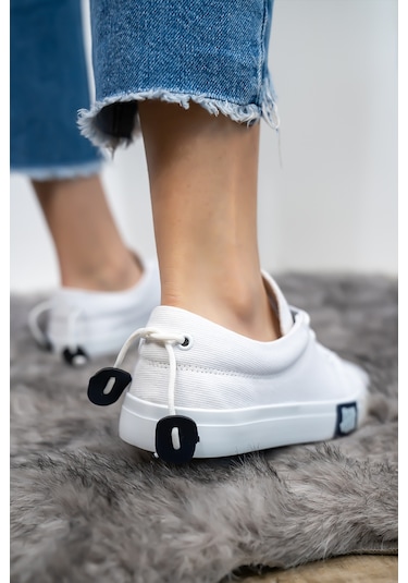 Bartrobel Kadın Erkek Beyaz Keten Sneaker Beyaz