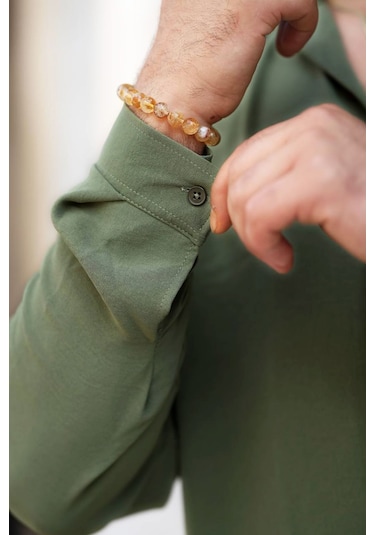 Tex Republic Erkek Yeşil Rahat Kesim Dokulu Oversize Salaş Aerobin Gömlek Yeşil