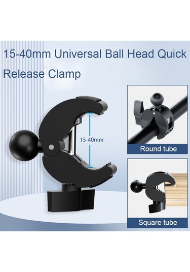 Kamera Telefon Tutucu Bilyalı Başlık Tabanı Canlı Sürüş Atış Gidonu Döner Kelepçe Hızlı Çıkarma Siyah