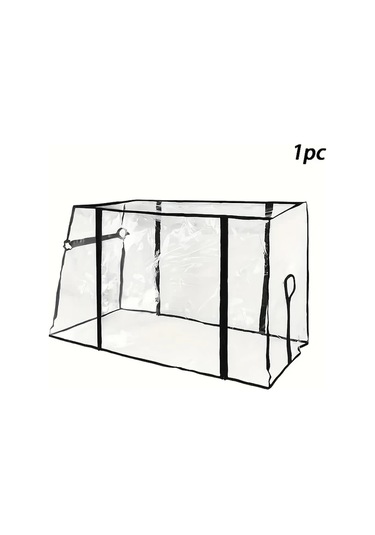 Elmpaly Transparan Siyah Su Geçirmez Eva Karavan Yağmurluk Örtüsü Rüzgar Toz Kar Korumalı Çok Amaçlı Araç Örtüsü Yan Cepheli