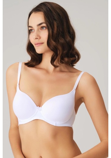 Ten Balenli Desteksiz Dolgusuz Askıları Çıkabilen Günlük Klasik T-shirt Sütyeni Ten