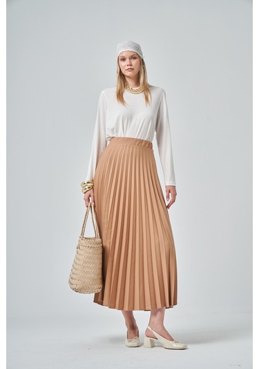 Ftz Women Kadın Pliseli Etek Camel 30390 Camel