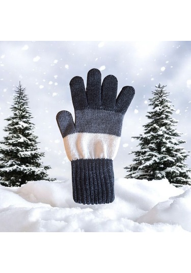 Garson Beden Erkek Çocuk Eldiven Lacivert Beyaz - 8-12 Yaş Lacivert