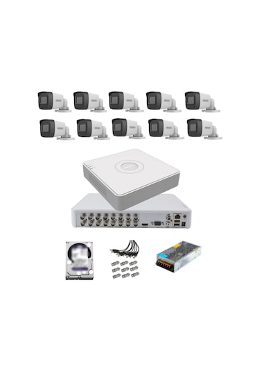 10 Kameralı Güvenlik Kamera Hazır Set 2tb 7/24 Hdd-2tb Kayıt Kapasiteli Sistem