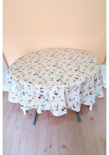 Altı Astarlı Yuvarlak Muşamba Masa Örtüsü -140 Cm Çap-elg34 Renkli