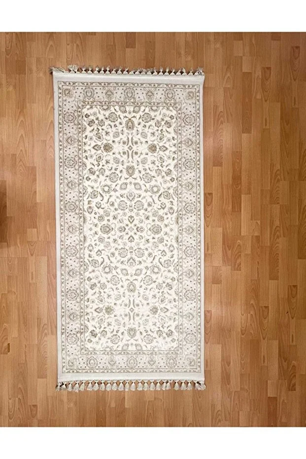 Mevlana Bazaar Dikey Desenli 80 X 300 Yün Halı 1beyaz