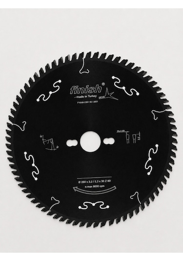 Finish Trp Dişli Hassas Kesim Testeresi 250x3,2x30 Diş 80 Black Series