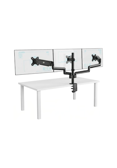 Npo Std48036e Airgrip 17"-27" Ergonomik 360 Amortisörlü Vesa Üçlü Kol Monitör Tutucu