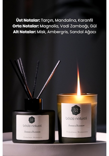 Timeless Moments Amber & Blossom Soya Mumu Ve Çubuklu Oda Kokusu