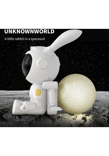 Cbtx 3w Başucu Usb Gece Lambası Ay Tavşan Lazer Atmosfer Projeksiyon Lambası