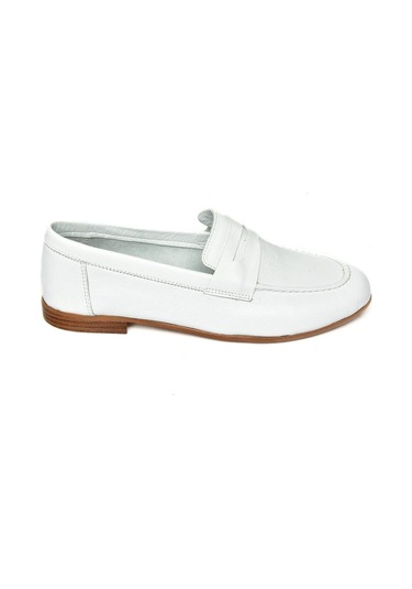 Fox Shoes S944007803 Beyaz Hakiki Deri Kadın Babet Beyaz-hakiki Deri Beyaz