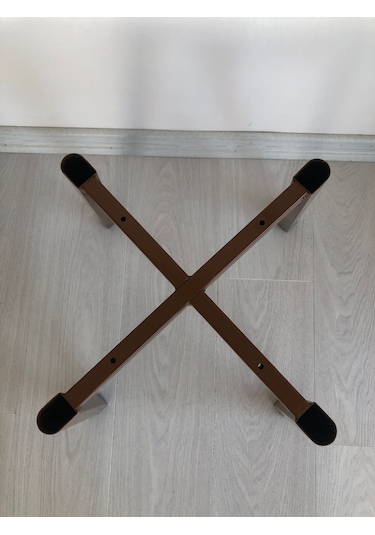 Metal, 40 Cm Kahve Rengi Statik Boyalı D Sandalye Ayağı 2 Adet