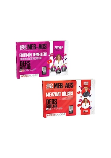 İndeks Akademi 2026 Meb-ags Eğitimin Temelleri + Mevzuat Bilgisi Ders Notları 2 Li Set - Zeynep Salm