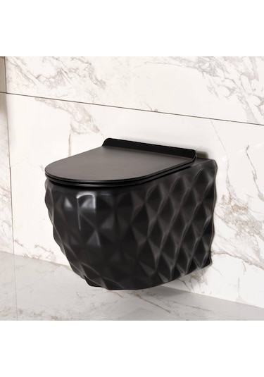 Lena - Asma Klozet Siyah Kapak Dahil Outlet - Et-y7000s- Siyah